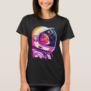 Aesthetic Vaporwave Space Cat 80s 90s Astronaut T-Shirt