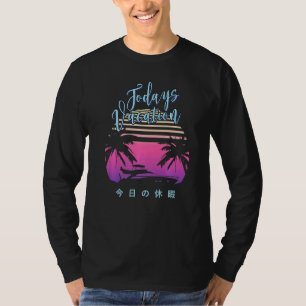 Aesthetic Vaporwave Sunset Palmtrees Yacht T-Shirt