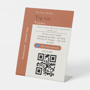 Aesthetic Venmo Tips QR Code Sign Venmo Tips