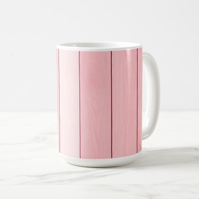 Aesthetic Vertical Wood Pattern Pink Colour  Coffee Mug (Front Right)