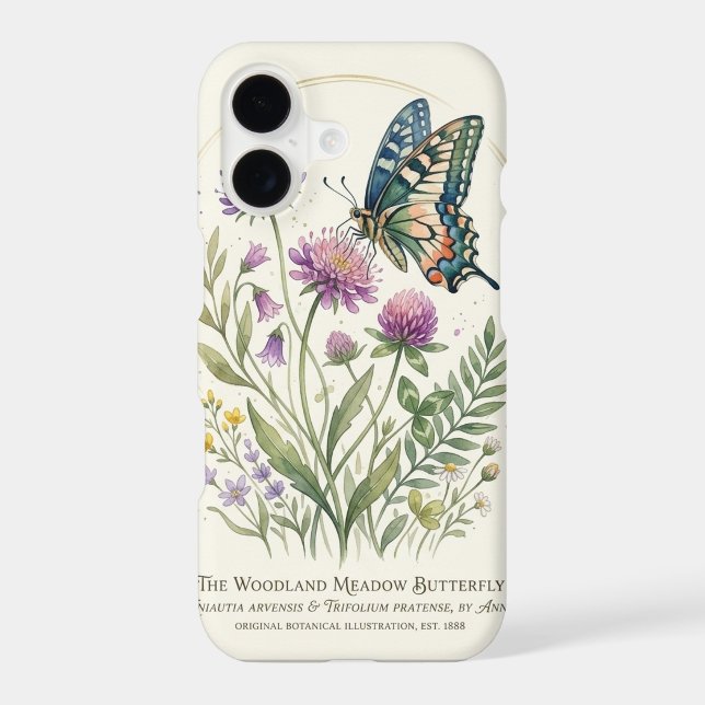 Aesthetic Vintage Floral Pattern iPhone Phone Case (Back)