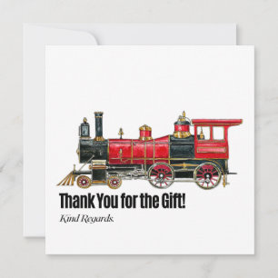 Aesthetic Vintage Train Thank You Card