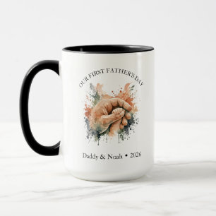 Aesthetic Watercolor Boho First Father’s Day Gift Mug