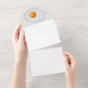 Aesthetic Watercolor Fried Egg Minimalist Art Prin All In One Invitation