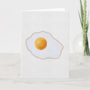 Aesthetic Watercolor Fried Egg Minimalist Art Prin Card