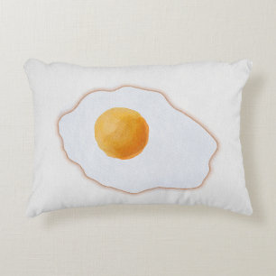 Aesthetic Watercolor Fried Egg Minimalist Art Prin Decorative Cushion