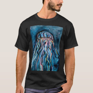 Aesthetic watercolor painting of a colourful shiny T-Shirt