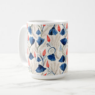 Aesthetic Watercolor Patriotic Wildflowers Coffee Mug
