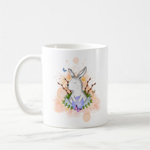 Aesthetic Whimsy Charm Watercolor Bunny Egg Pastel Coffee Mug