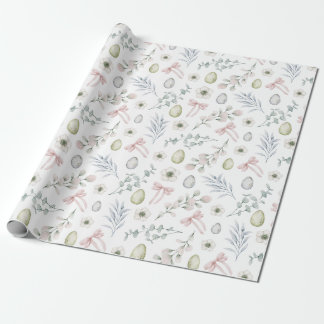 Aesthetic White Easter Wrapping Paper