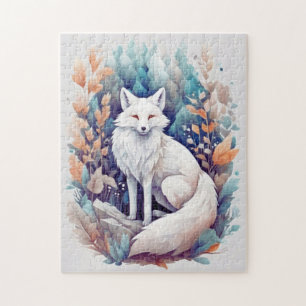 Aesthetic White Fox Jigsaw Puzzle