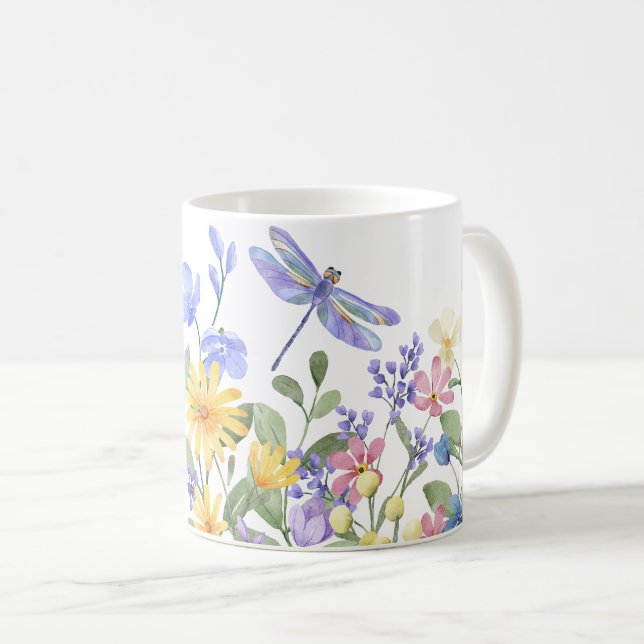  Aesthetic Wildflowers And Fireflies Coffee Mug (Front Right)