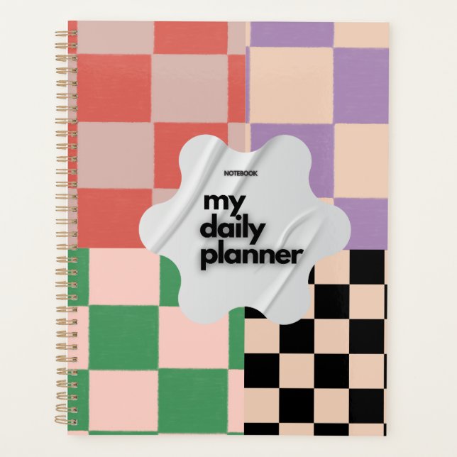 aesthetic y2k chequered chess board planner (Front)