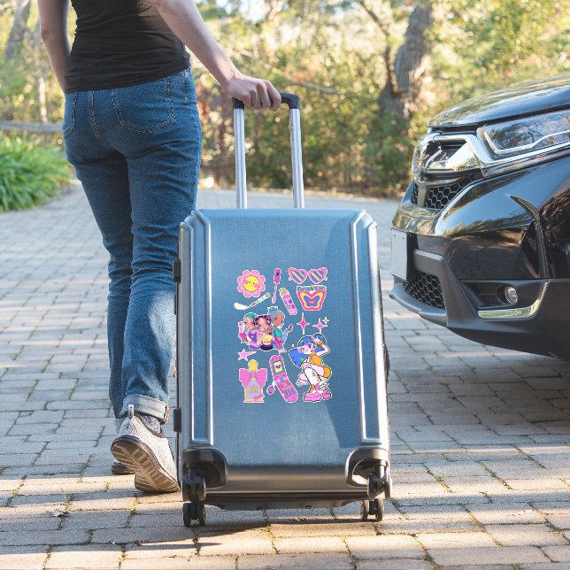 Aesthetic y2k kiss cut stickers  (Suitcase Insitu)