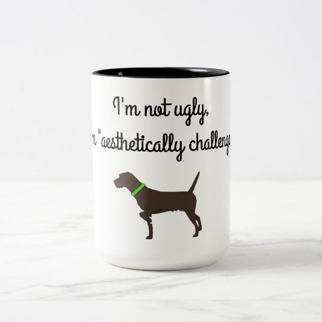 "Aesthetically Challenged" Pudelpointer Coffee Mug (Center)