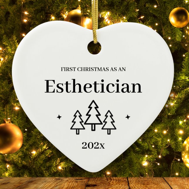 Aesthetician 2025 First Christmas Ceramic Tree Decoration (Esthetician First Christmas Ceramic Ornament
)