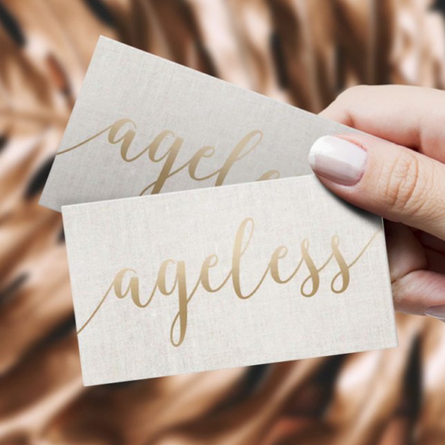 Aesthetician Ageless Elegant Gold Script Business Card (Creator Uploaded)