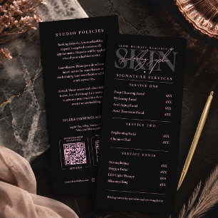 Aesthetician Beauty Salon Pink Black Price List Menu