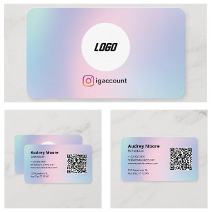 Aesthetician Beauty Services Logo QR Code Business Card