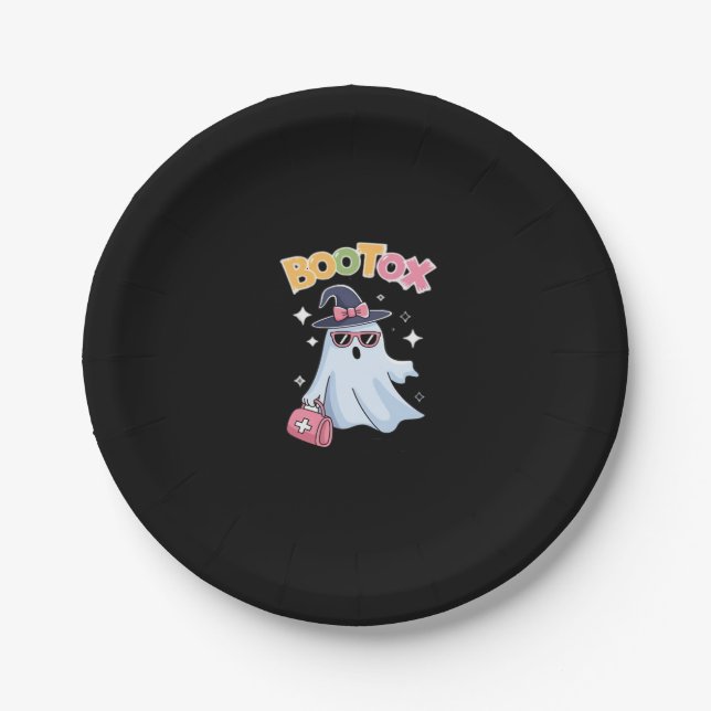 Aesthetician Botox Halloween Aesthetic Nurse Plast Paper Plate (Front)
