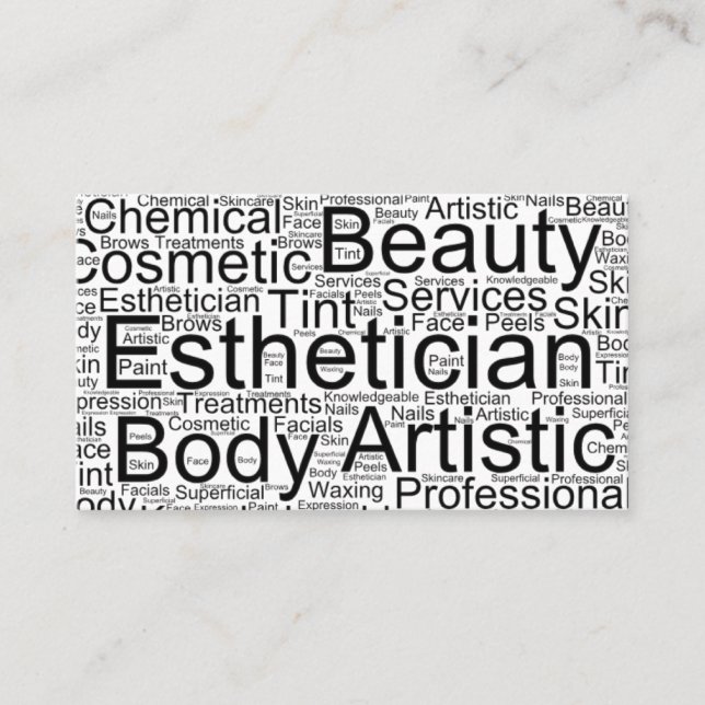Aesthetician business card (Front)