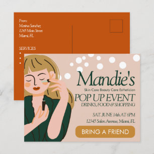 Aesthetician Business Salon Pop Up Event  Postcard