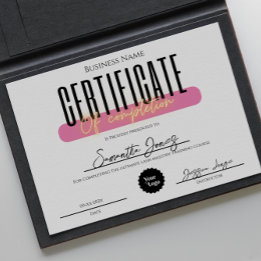 Aesthetician Certificate Of Completion Awards Bold