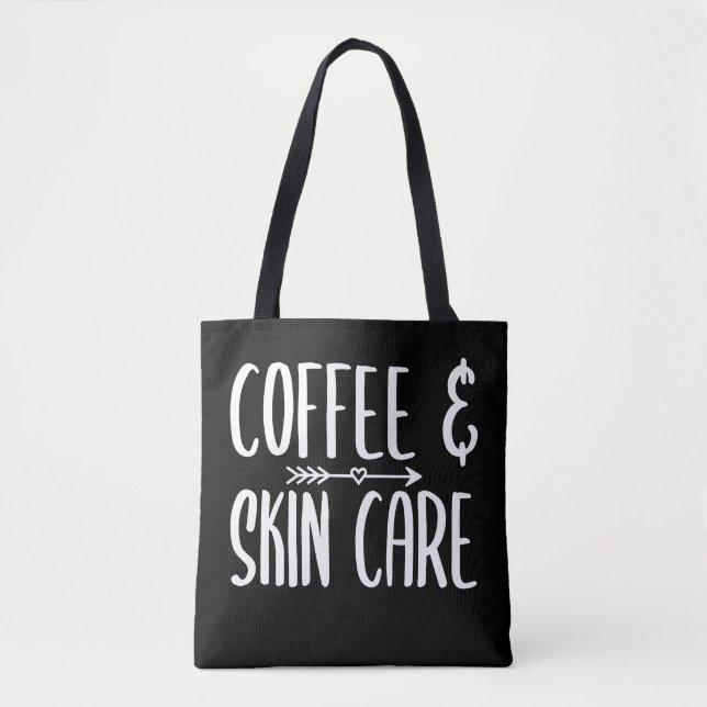 Aesthetician Coffee Lover Funny Skin Care Tote Bag (Front)