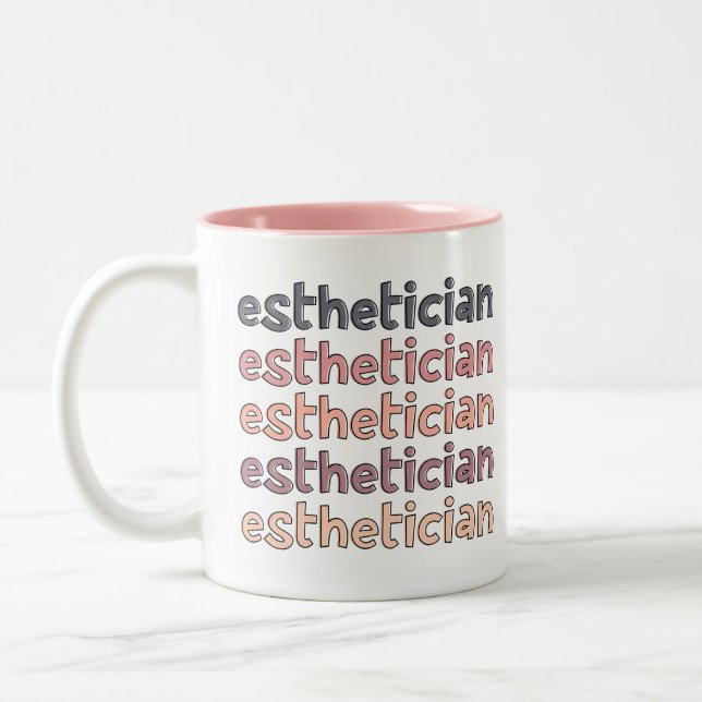 Aesthetician Cosmetologist Beautician Cute Two-Tone Coffee Mug (Left)
