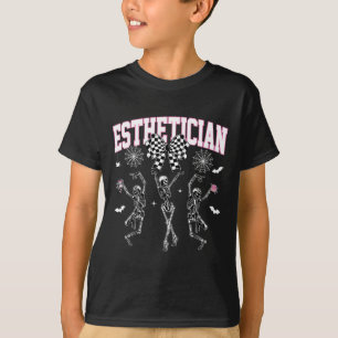 Aesthetician Dancing Skeleton Halloween Bow Skin T T-Shirt