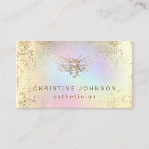 aesthetician FAUX gold foil bee logo Business Card