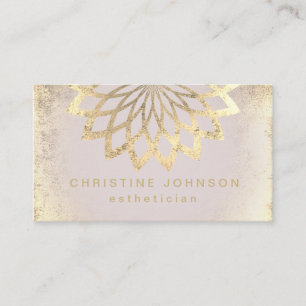 aesthetician FAUX gold foil lotus logo Business Card