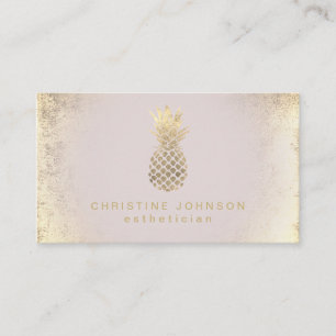 aesthetician FAUX gold foil pineapple Business Card