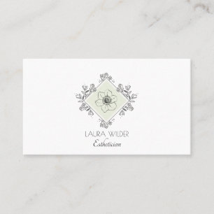 Aesthetician Floral Logo Business Card
