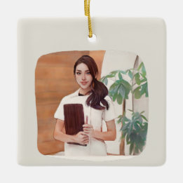 Aesthetician gift- Painted  Ceramic Ornament