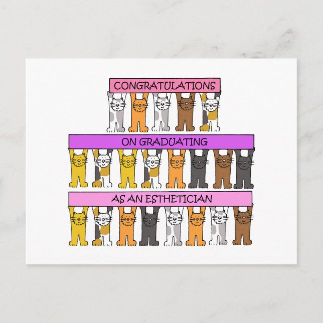 Aesthetician Graduate Congratulations Postcard (Front)