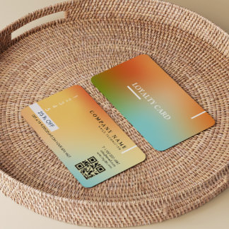 Aesthetician Holographic Gradient Modern Qr Code Loyalty Card