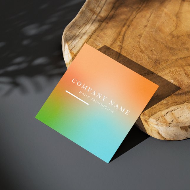 Aesthetician Holographic Gradient Social Media Ico Square Business Card (Esthetician Holographic Gradient Social Media Icon Square Business Card)