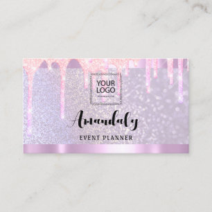 Aesthetician Lash Nails Hair QR Code Logo Pink Dri Business Card