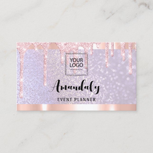 Aesthetician Lash Nails Hair QRCode Logo PurpleRos Business Card (Front)