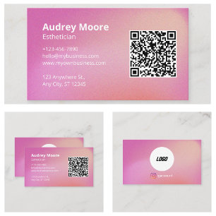 Aesthetician Logo QR Code Business Card