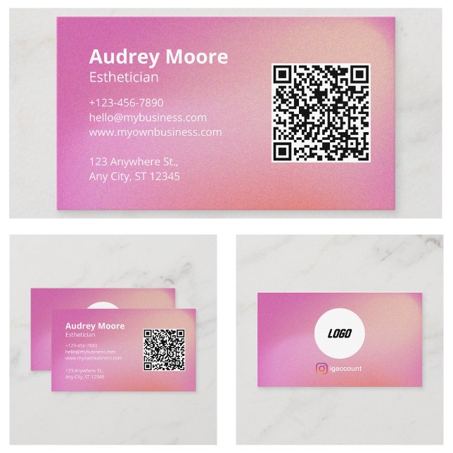 Aesthetician Logo QR Code Business Card (Esthetician Logo QR Code Business Card
)