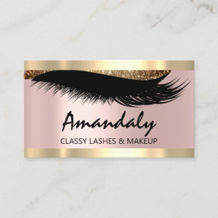 Aesthetician Makeup Eyelashes Pink Appointment Car Business Card