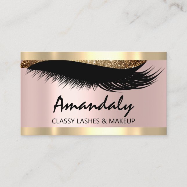 Aesthetician Makeup Eyelashes Pink Appointment Car Business Card (Front)