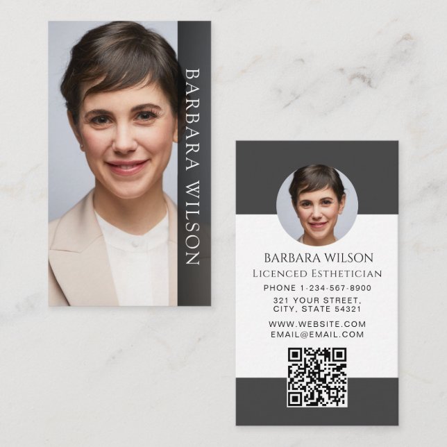 Aesthetician Med Spa Luxury Beauty qr code Business Card (Front/Back)