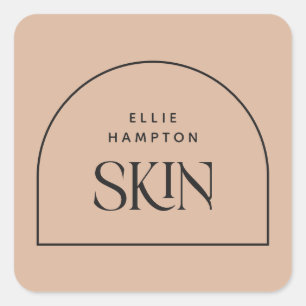 Aesthetician Minimalist Blush Arch Beauty Business Square Sticker