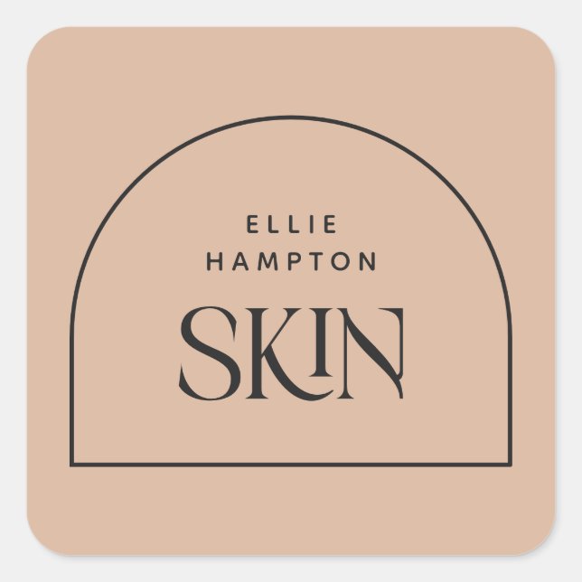 Aesthetician Minimalist Blush Arch Beauty Business Square Sticker (Front)