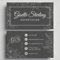 Aesthetician Moody Charcoal Grey Floral Modern