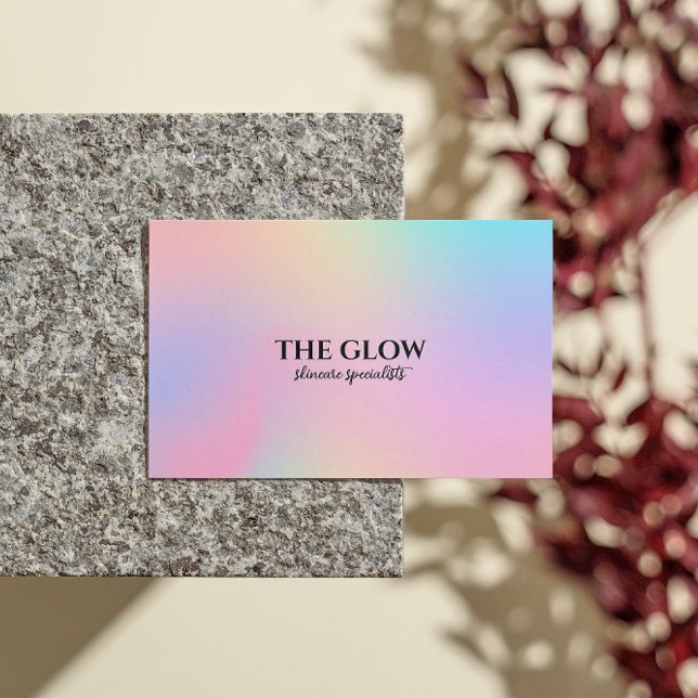 Aesthetician Pink Holographic Iridescent Qr Code  Business Card (Esthetician Pink Holographic Iridescent Qr Code Business Card)