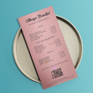 Aesthetician Price List Menu Rose Gold Qr Code